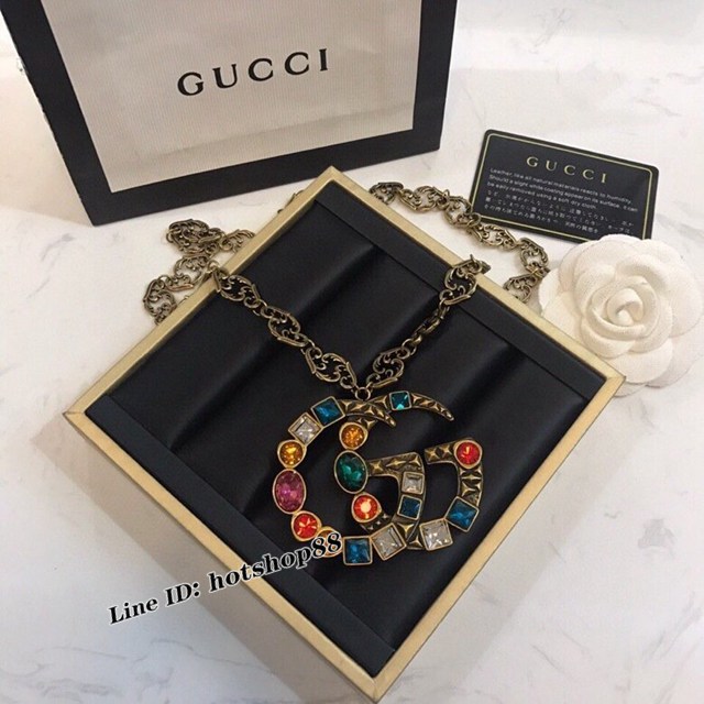 Gucci古奇專櫃爆款飾品項鏈 古馳項鏈耳釘套裝 zgb1702